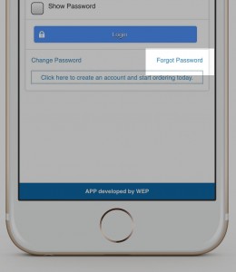 Forgot Password in App