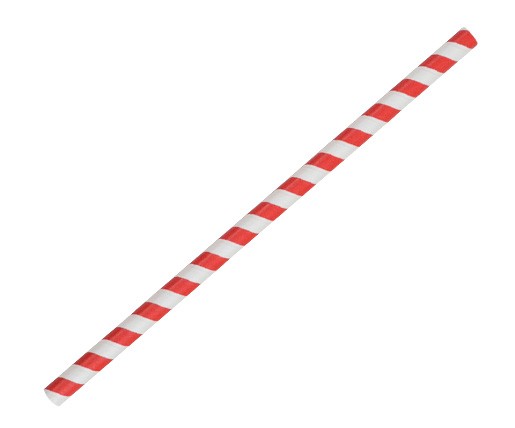 Paper Straw Jumbo - Red/White Stripe