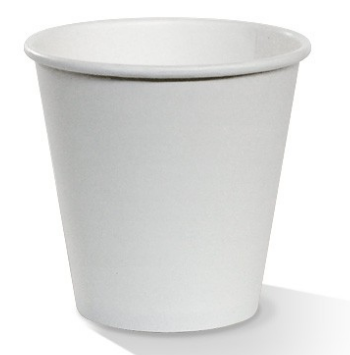 PAC 8oz Single Wall Plain White - Squat (One size fits all lid)