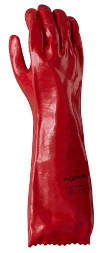 Maxisafe Red PVC gauntlet - 45cm One size fits all (Pair)
