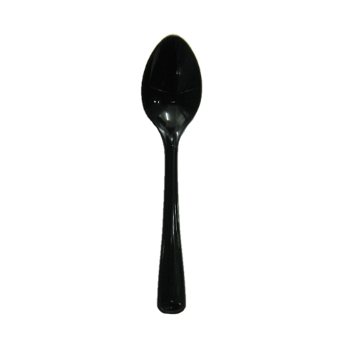 Dessert Spoon Plastic Black 'Premium'