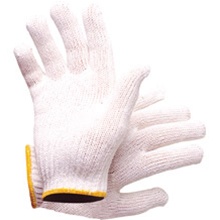 Gloves White Poly Cotton Knitted