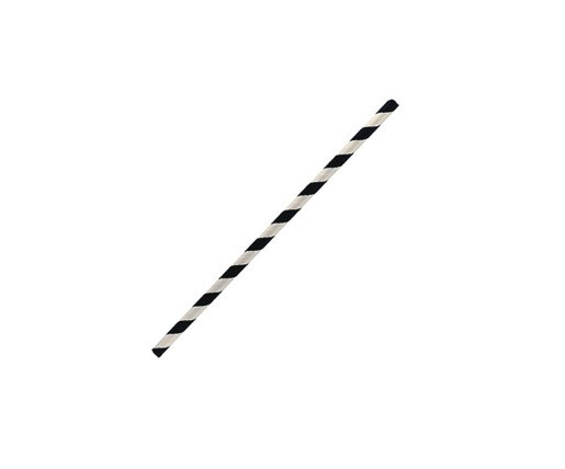 Paper Straw Cocktail - Black Stripe