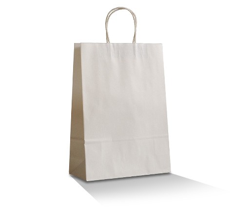 White Kraft Bag - Medium Plus "420x315x125" (Twisted Handle) - Carton of 250