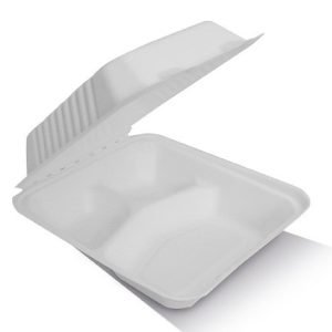 Enviro Dinner Sugarcane Clamshell 8" 3 Compartment (203x203x58 mm)