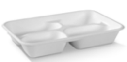 Sugarcane Tray 4 Compartment (Bento Box) - 245x160x49.6 mm