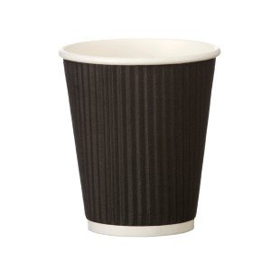 8oz Crinkle Double Wall Coffee Cup - Squat (One size fits all lid)