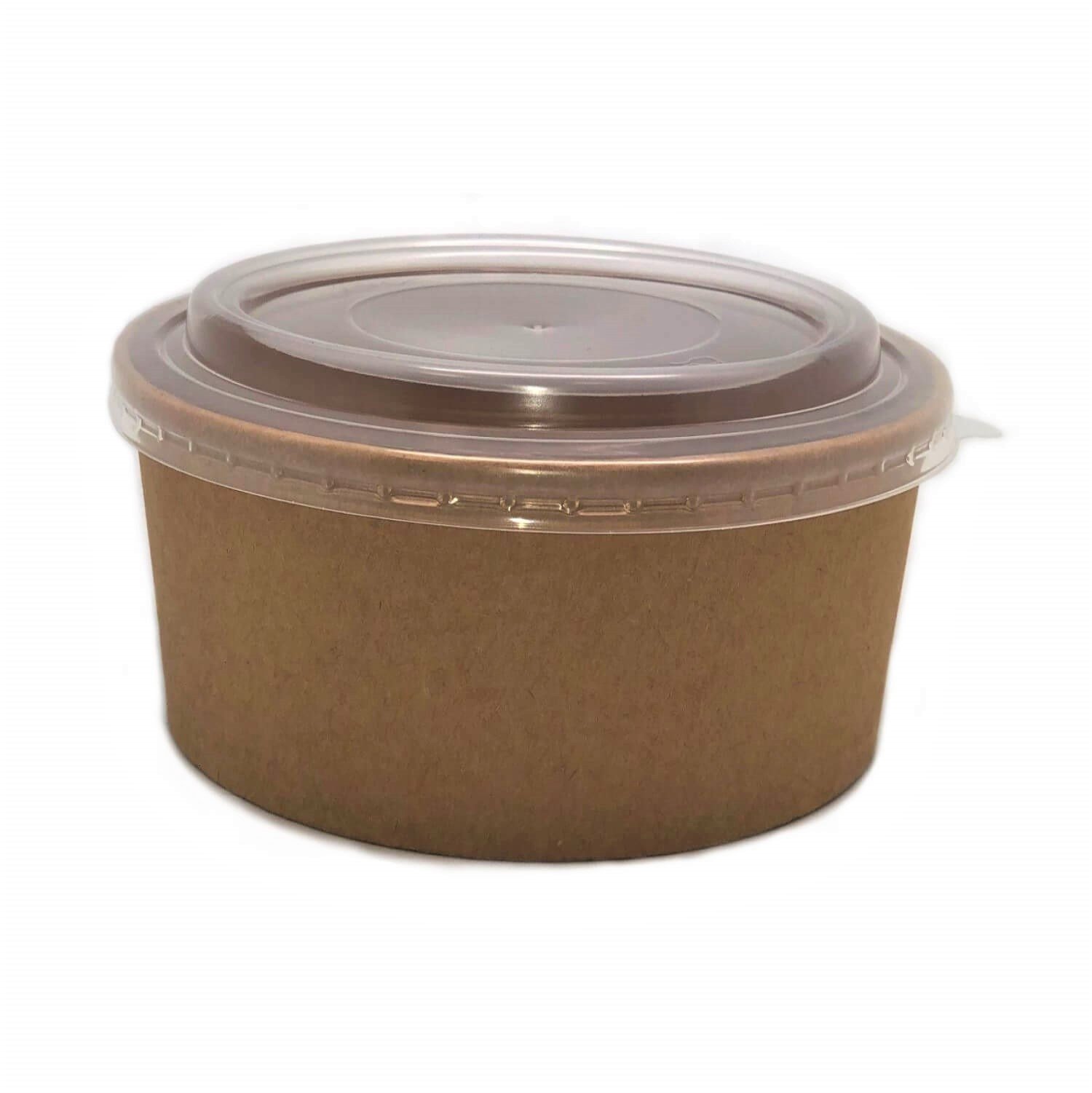 Raised PP Lid 185mm to suit PLA Coated Kraft Salad Bowls 42oz