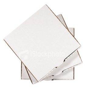Plain White Double Pizza Box 10"